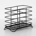 Black Cutlery Storage Drainer Caddy Kitchen Sink Washing Up Metal Holder Rack