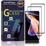 VCOMP® Pour Xiaomi Redmi Note 11E Pro 6.67": Lot - Pack de 2 Films de protection d'écran Verre Trempé Plein écran de Couleur - NOIR