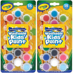 CRAYOLA Washable Paints and Brush - Assorted Colours (Pack of 36), Perfect for Any Arts and Crafts Needs - Easily Washable, Ideal for Kids Aged 3+