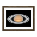 Artery8 Hubble Space Telescope Image Saturn Opposition 2018 Portrait Of Opulent Ring World Solar System Gas Giant Planet Artwork Framed Wall Art Print 18X24 Inch