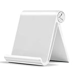 Mobile Phone Holder, Phone Stand for Desk, Adjustable Foldable Tablet Holder Compatible with iPhone 12 Mini, 12 Pro Max, 11 Pro Xs Max X 8 7 6S Plus, HUAWEI, Samsung S10 S9 S8 (White)