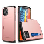 iPhone 12 Pro Max cover med slide-kortholder - Rose Gold