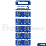 10 x everActive AG13 LR44 Alkaline batteries LR1154 A76 SR41 1.5V GREAT VALUE