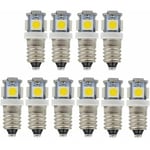 Ampoules LED E10 9 V blanc froid 5SMD 0,5 W (blanc froid, 9 V) Lot de 10