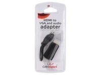 Adaptateur HDMI 1.4 prise male D-Sub 15pin HD femelle jack 3.5mm femelle Full HD - Noir