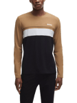 HUGO BOSS Contrast Piped Long Sleeve Lounge Top, Black