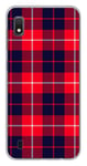 Coque en silicone imprimée compatible Samsung Galaxy A10 Tartan Rouge 2