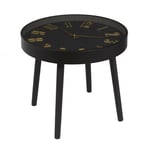 Table d'Apppoint Horloge "Lounge" 50cm Noir