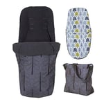 Cosatto Giggle Accessory Pack – Change Bag/Pram Bag & All Season Footmuff/Cosy Toes (Fika Forest)