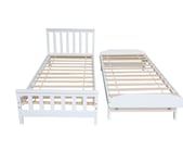 Lit gigogne 90x190 cm avec sommier PIYOU blanc