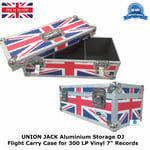 1 UNION JACK Aluminium Storage DJ Flight Carry Case for 300 LP Vinyl 7" Records