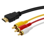 Câble HDMI vers 3x RCA Mâles Adaptateur Audio et Vidéo 1.5m HD-AV994 LinQ Noir