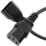 Sonero® Câble d'alimentation Euro, Câble d'alimentation pour appareils électroménagers, Prise IEC C13 vers Prise IEC C14, 3,00 m, Noir