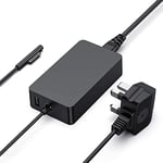 Surface Pro Charger, Surface Laptop Adapter 44W Power Supply Compatible with Microsoft Surface Pro 7/6/5/4/,Surface Laptop1/2/3, Surface Go1/2, Surface Book 1/2,with 5V USB Charging Port