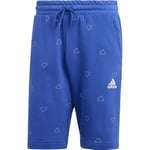 adidas Homme Seasonal Essentials Monogram Graphic Shorts, Semi Lucid Blue/White, XL