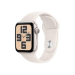 Apple Watch SE (2ᵉ génération) 40 mm GPS Montre connectée avec Boîtier en Aluminium lumière stellaire et Bracelet Sport lumière stellaire (M/L). Suivi activité et Sommeil, détection Accidents