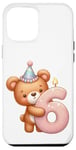 Coque pour iPhone 12 Pro Max Ours en peluche marron pour 6ème anniversaire