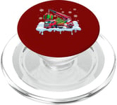 Santa Carrying Christmas Tree On Crane Truck Driver Team PopSockets PopGrip for MagSafe