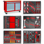 Servante d'atelier complète avec armoire starter 212 outils Mw Tools MWE211K1