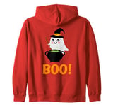 Halloween Ghost Boo! with Magic Cauldron - Magic Potion Boo! Zip Hoodie