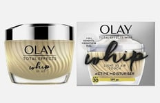 2 X Olay Total Effects WHIP Light As Air Touch Active Face Moisturiser SPF 30