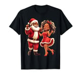 African Santa Mrs Claus Dancing African American Christmas T-Shirt