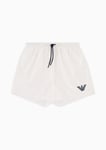 Emporio Armani Men's Essential Eagle Logo Swim Boxer Trunks, White, 54