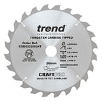 Trend Wood Cordless ATBR Mitre Saw Blade, 250mm Diameter, 30mm Bore, 24 Teeth, TCT, 2.16mm Kerf, +7° Hook, CSB/CC25024T