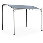 Sweeek - Pergola adossée 3x2.5m - Brestum - Toile grise - Pergola murale