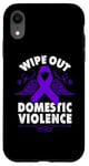 Coque pour iPhone XR Wipe Out Domestic Violence, ruban violet