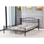 Cadre de Lit pour Matelas 80x190 cm en Metal Moderne + Solide Sommier en Metal - Adulte ou Enfant couleur blanc - mike epaisseur du Metal +/- 0,75 mm