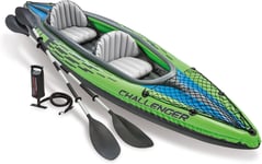 Intex Challenger K2 11ft 3.5m 2 Person Inflatable Kayak with Oars and Hand Pump