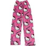 Hello Kitty Flanell Pyjamas Mjuka Kawaii Pyjamas Hembyxor Cartoon Casual Anime Bekväma Höst- och Vintervarma Pyjamas Casual Byxor pink XXL