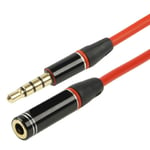 (#62) 3.5mm Gold Plated Male to Female Jack Earphone Cable for Monster Beats by Dr. Dre, Length: 1.2m(Red)