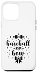 Coque pour iPhone 12 Pro Max Baseball or Bow Sexe Révéler Future Parent Papa Maman