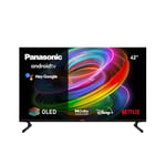 Panasonic TX-42MZ700B, 42 Inch 4K Ultra HD OLED Smart 2023 TV, High Dynamic Range (HDR), Dolby Atmos and Dolby Vision, Android TV, Google Assistant, Chromecast, 2 Feet Pedestal, Remote Control, Black