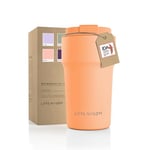 LARS NYSØM Thermo Coffee Mug-to-go 17oz | Travel Mug 0.5 Liter with Insulation | Leak Proof Stainless Steel Thermal Mug for Coffee and Tea on The Go | Tea Mug (Pumpkin Orange, 500ml)