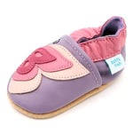 Dotty Fish Chaussures en Cuir Souple pour bébé et Tout-Petit Semelles antidérapantes en Daim. Lilas et Papillon Rose 3-4 Ans (27 EU)