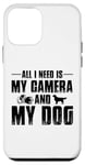 Coque pour iPhone 12 mini Tout ce dont j'ai besoin, c'est de mon appareil photo et de mon chien, maman, papa, garçons et filles