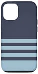 Coque pour iPhone 12/12 Pro Rayures horizontales simples bleu marine et bleu clair