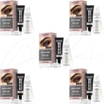 HENNA Eyebrow Eyelash Tint Brow Dye Paint Cream Full Kit Set - Graphite *5 PACK*