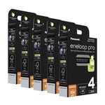 20x Panasonic eneloop Pro AAA Piles 930mAh Rechargeable NI-MH HR03 BK-4HCDE