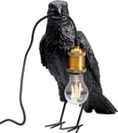 Kare Design Table Lamp Animal Crow, Mat Black, Bedside Lamp, Elegant Lighting, Room Decor, Bedroom, Living Room, Bulb not Included, 34 x 14 x 31 cm (H/W/D)