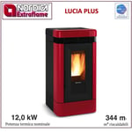 Extraflame Lucia Plus Poêle Pellet 12KW Âtre Fonte Bordeaux Promo Jusqu 31/03