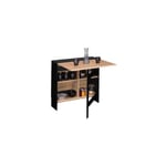 Table console extensible avec rangements L150 cm JESSIE noir / hêtre Taille unique