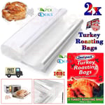 2pcs Large Roasting Bags Microwave Oven Poultry Chicken Turkey BBQ Meat 58x52cm