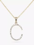 E.W Adams 9ct Gold Diamond Initial Pendant Necklace