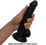 SMALL Dildo 5.5 Inch Sex Toy VAGINA ANAL PROSTATE PEGGING Suction Cup BLACK