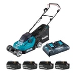 Makita DLM382PT-4 Twin 18v 38cm Lawn Mower (4x5Ah)