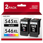 CATJOY 545XL 546XL Ink Cartridges Replacement for Canon 545XL 546XL Ink Cartridges for Pixma TS3355 TS3350 TS3150 MG3050 MG2550S MG2950 (1 Black 1 Tri-Colour)